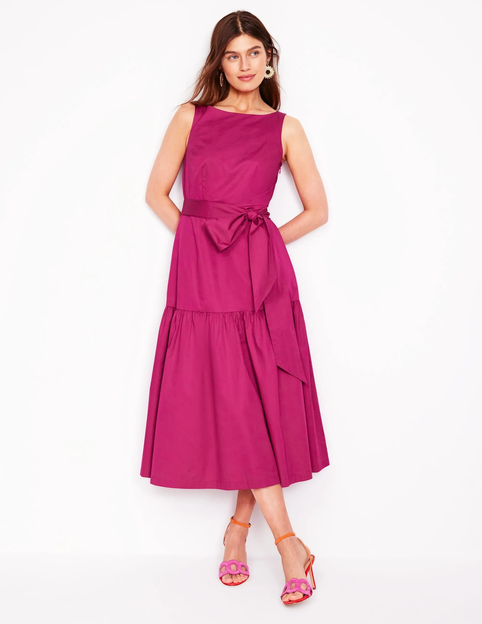 Deep Tier Fit & Flare Dress-Cherry Jam