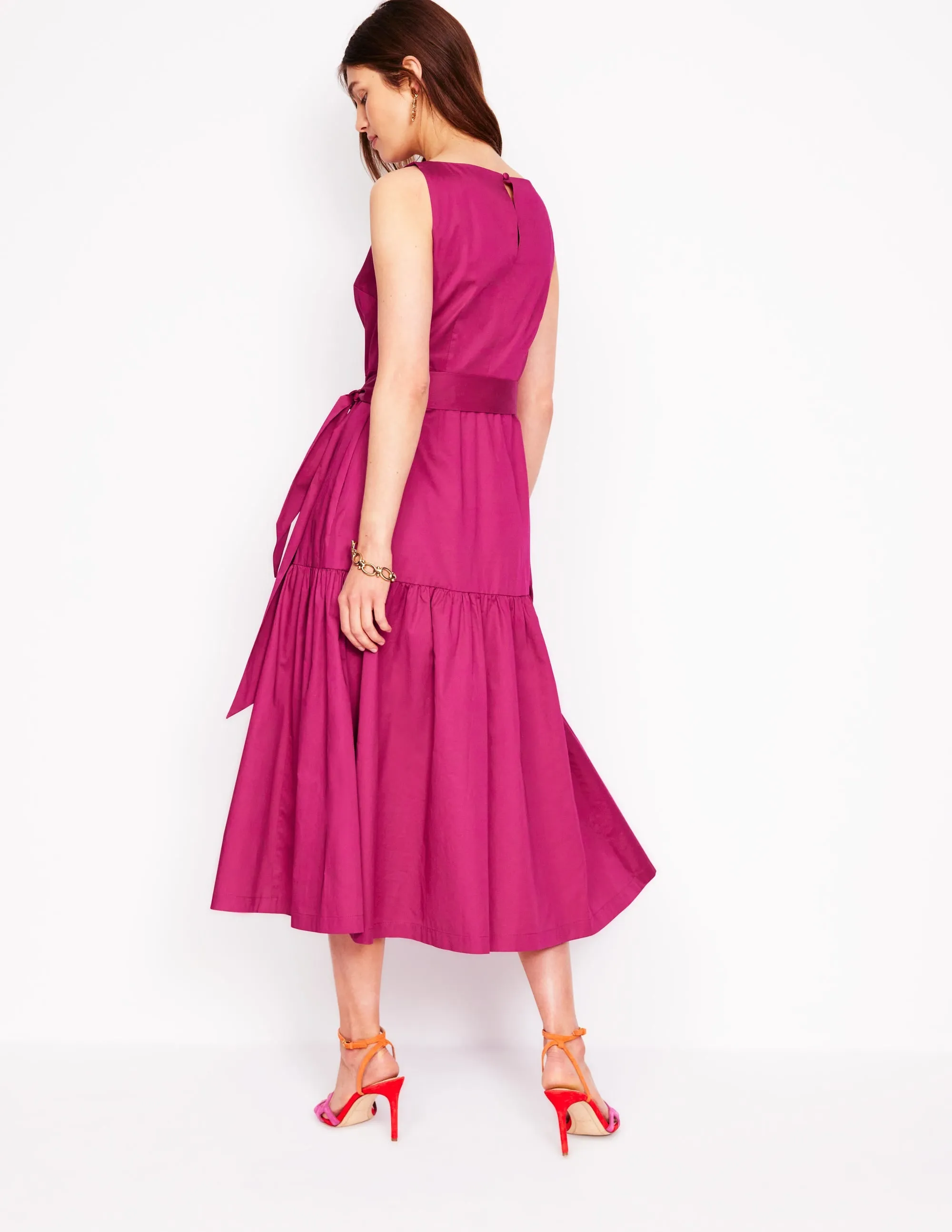 Deep Tier Fit & Flare Dress-Cherry Jam