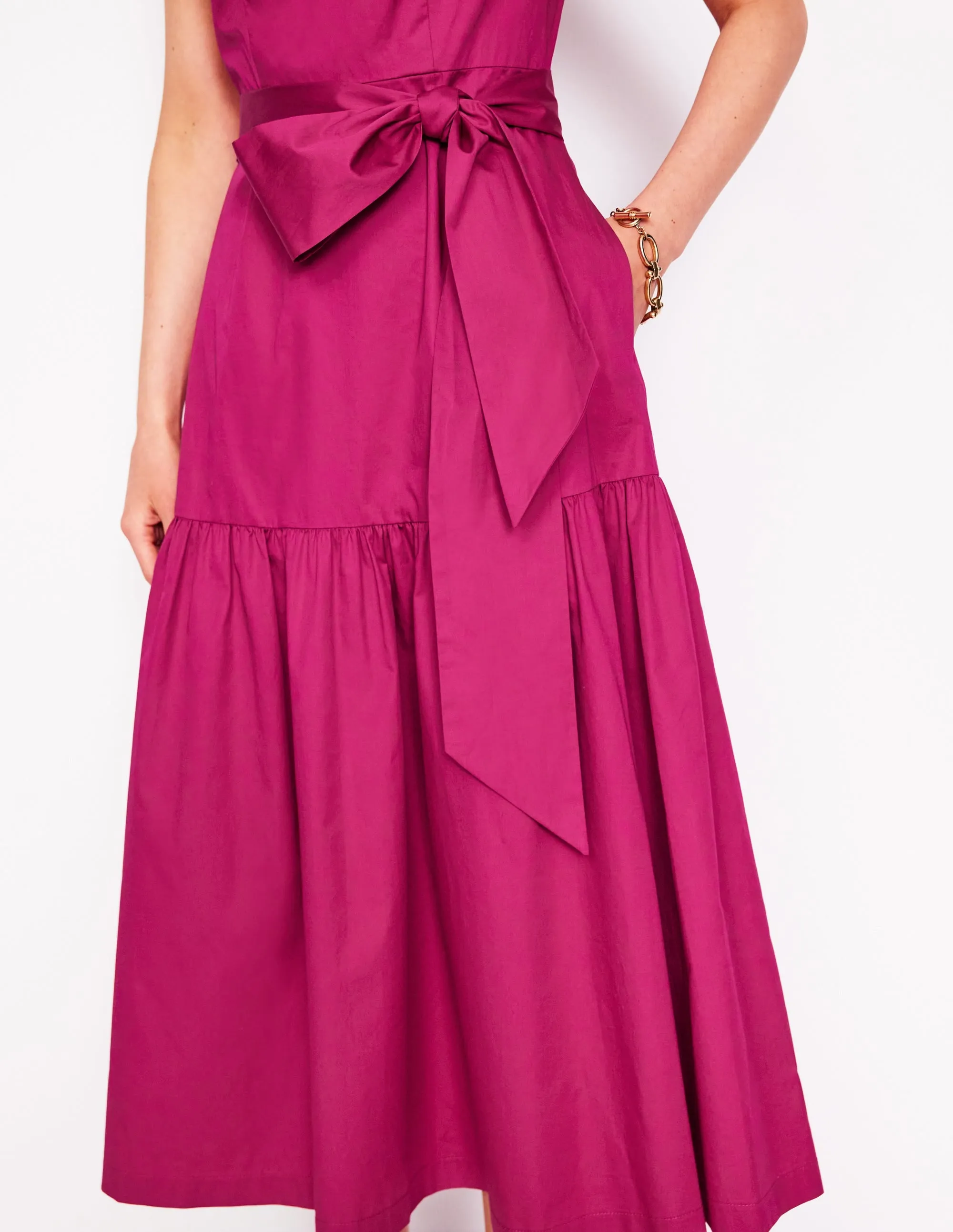 Deep Tier Fit & Flare Dress-Cherry Jam