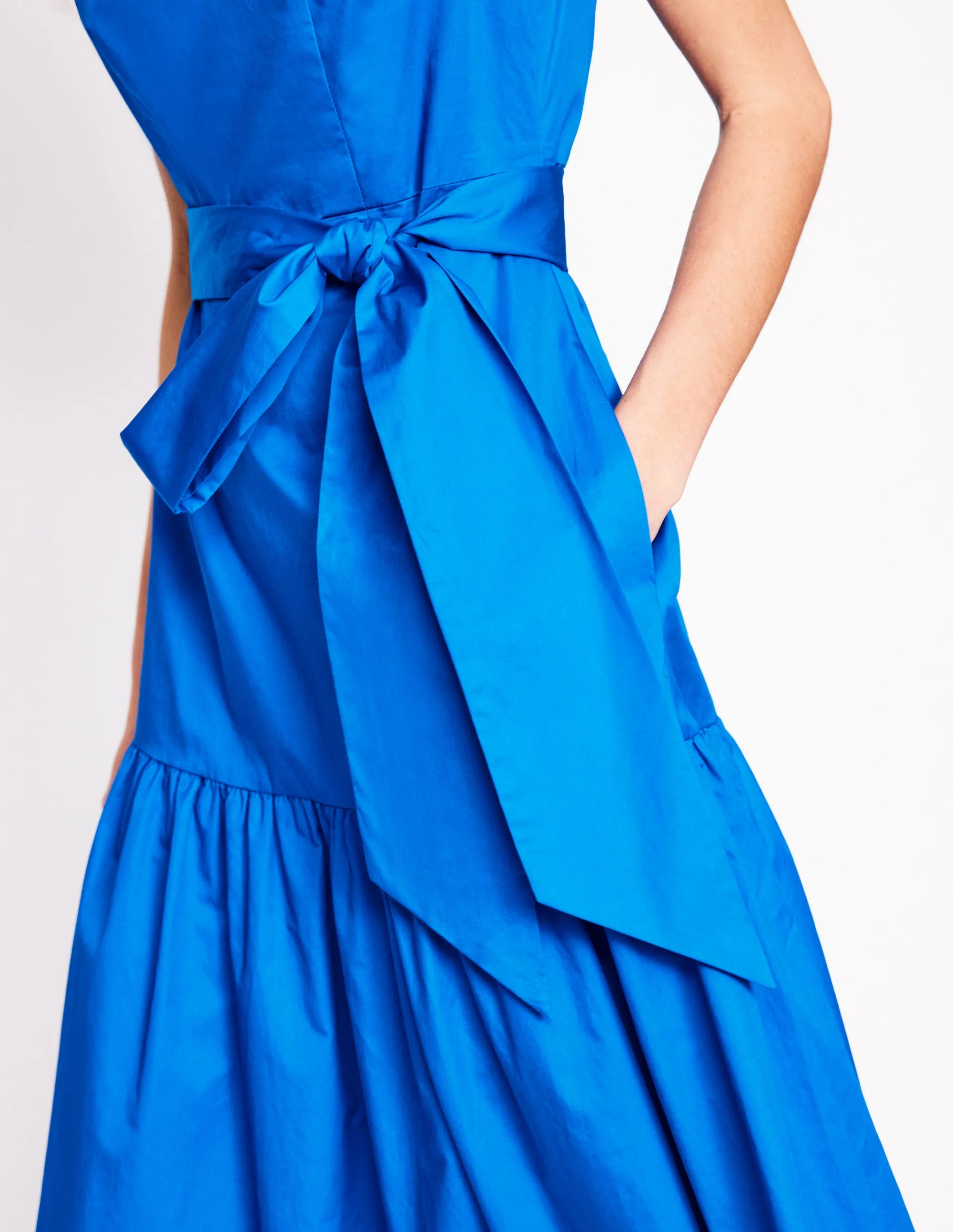 Deep Tier Fit & Flare Dress-Kingfisher Blue