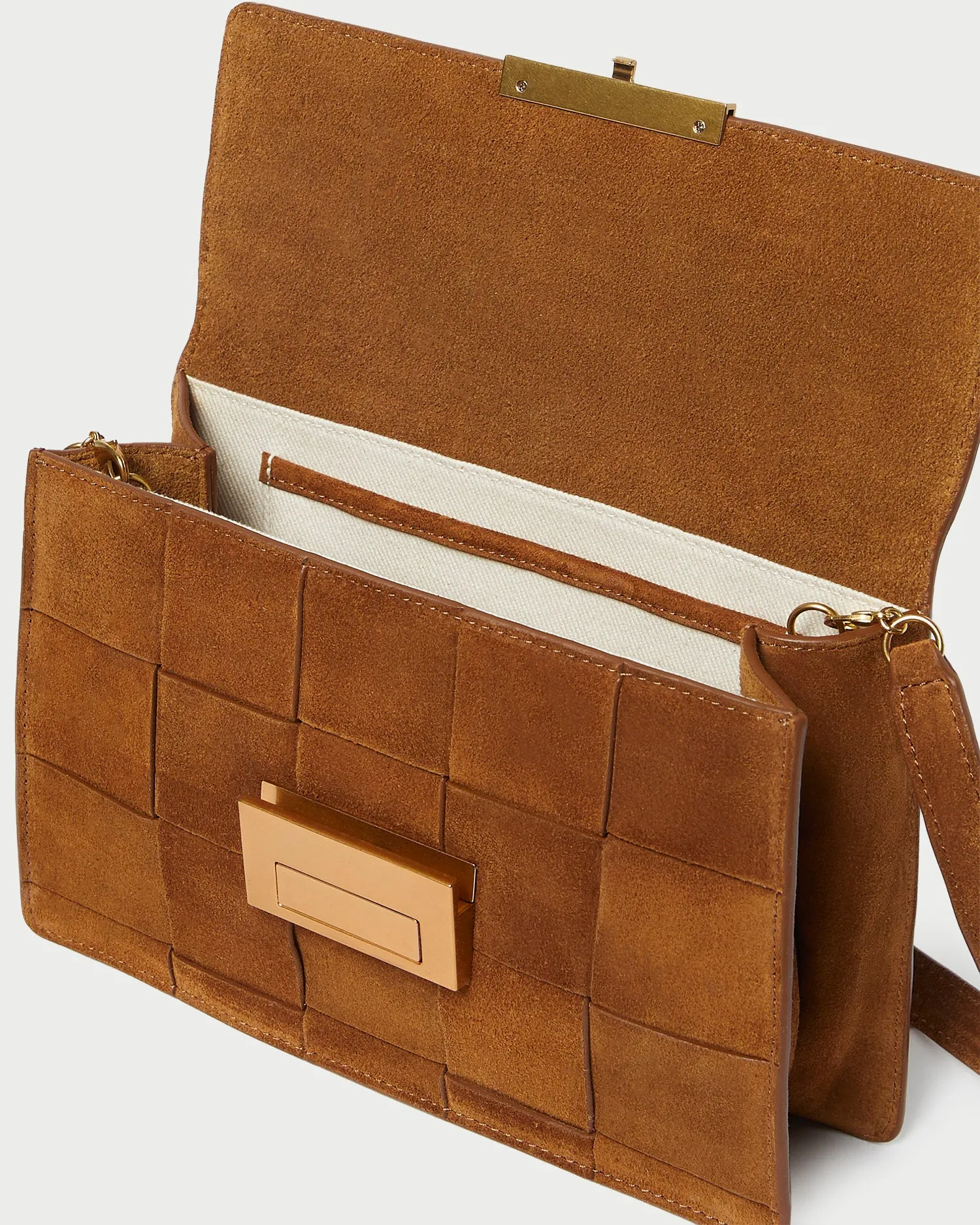 Delphine Cacao Suede Shoulder Bag