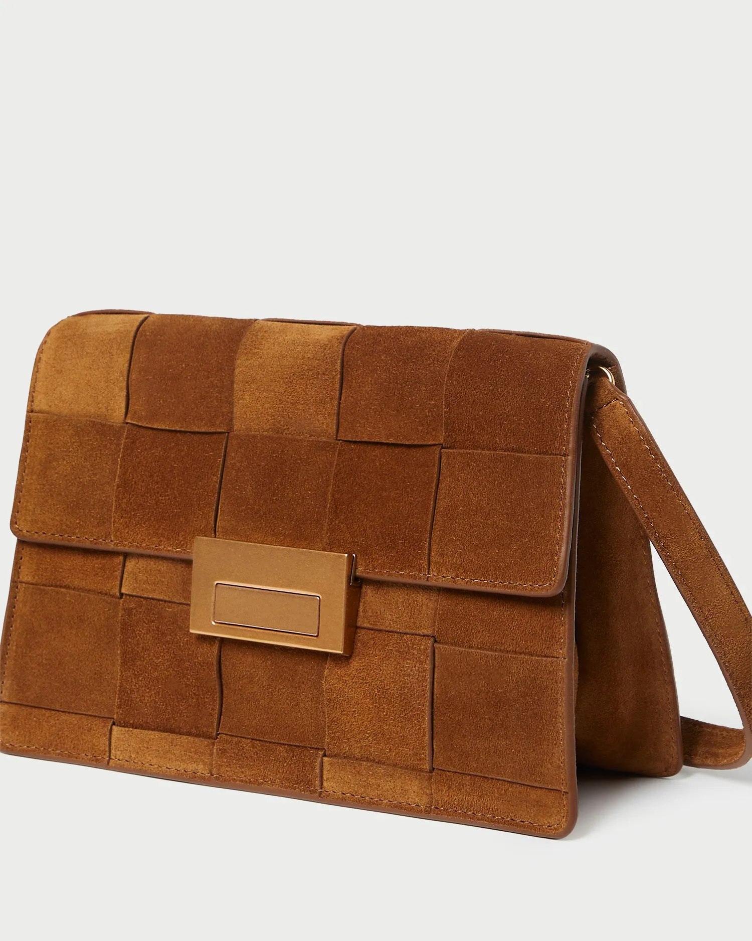 Delphine Cacao Suede Shoulder Bag