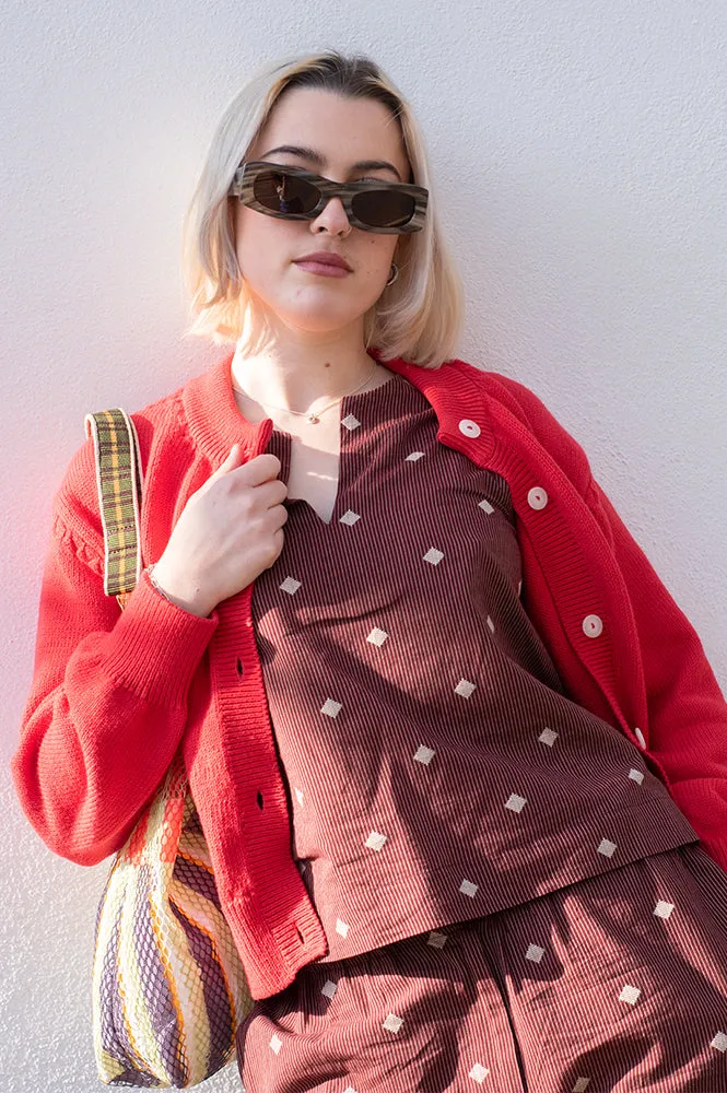 Des Petits Hauts Abali Tomato Cardigan