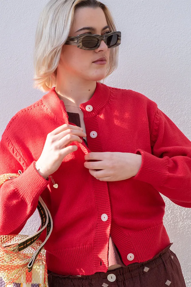 Des Petits Hauts Abali Tomato Cardigan