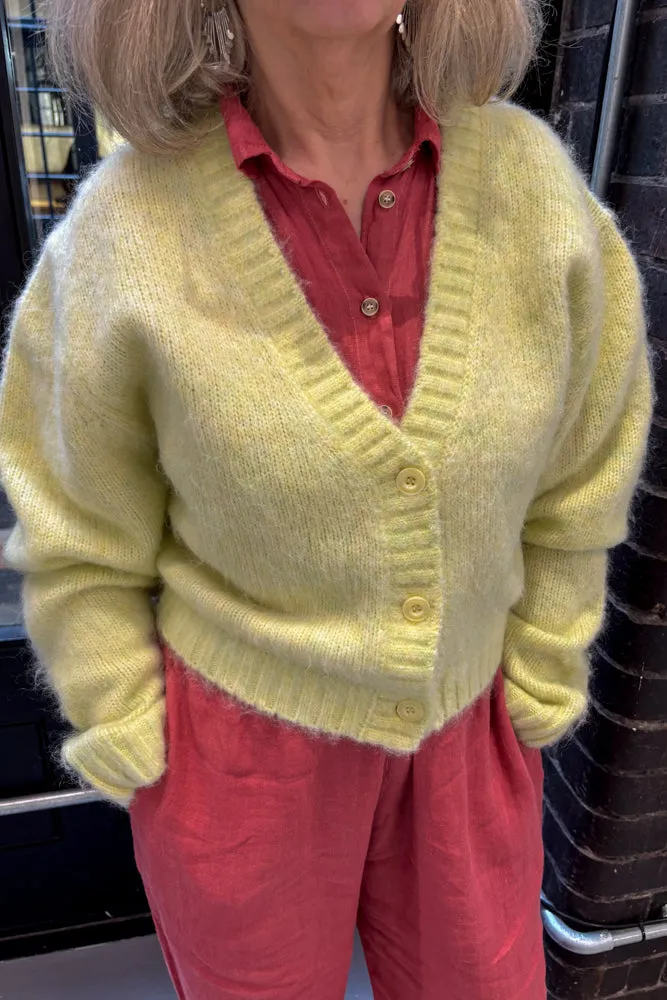 Dr Denim Betty Brushed Yellow Cardigan