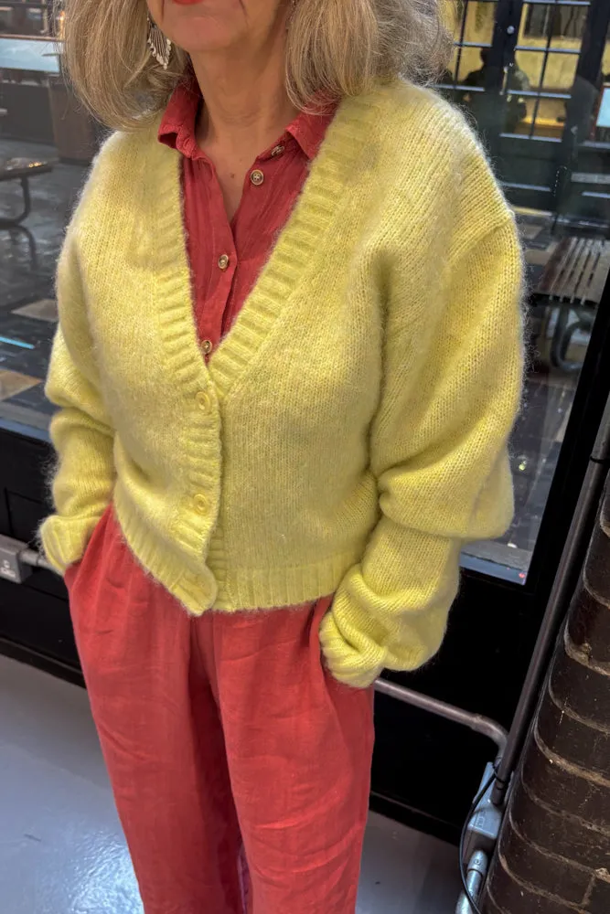 Dr Denim Betty Brushed Yellow Cardigan