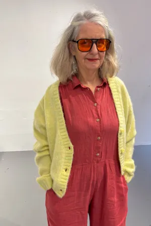 Dr Denim Betty Brushed Yellow Cardigan