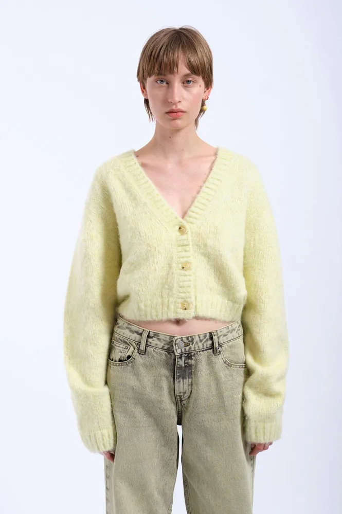 Dr Denim Betty Brushed Yellow Cardigan