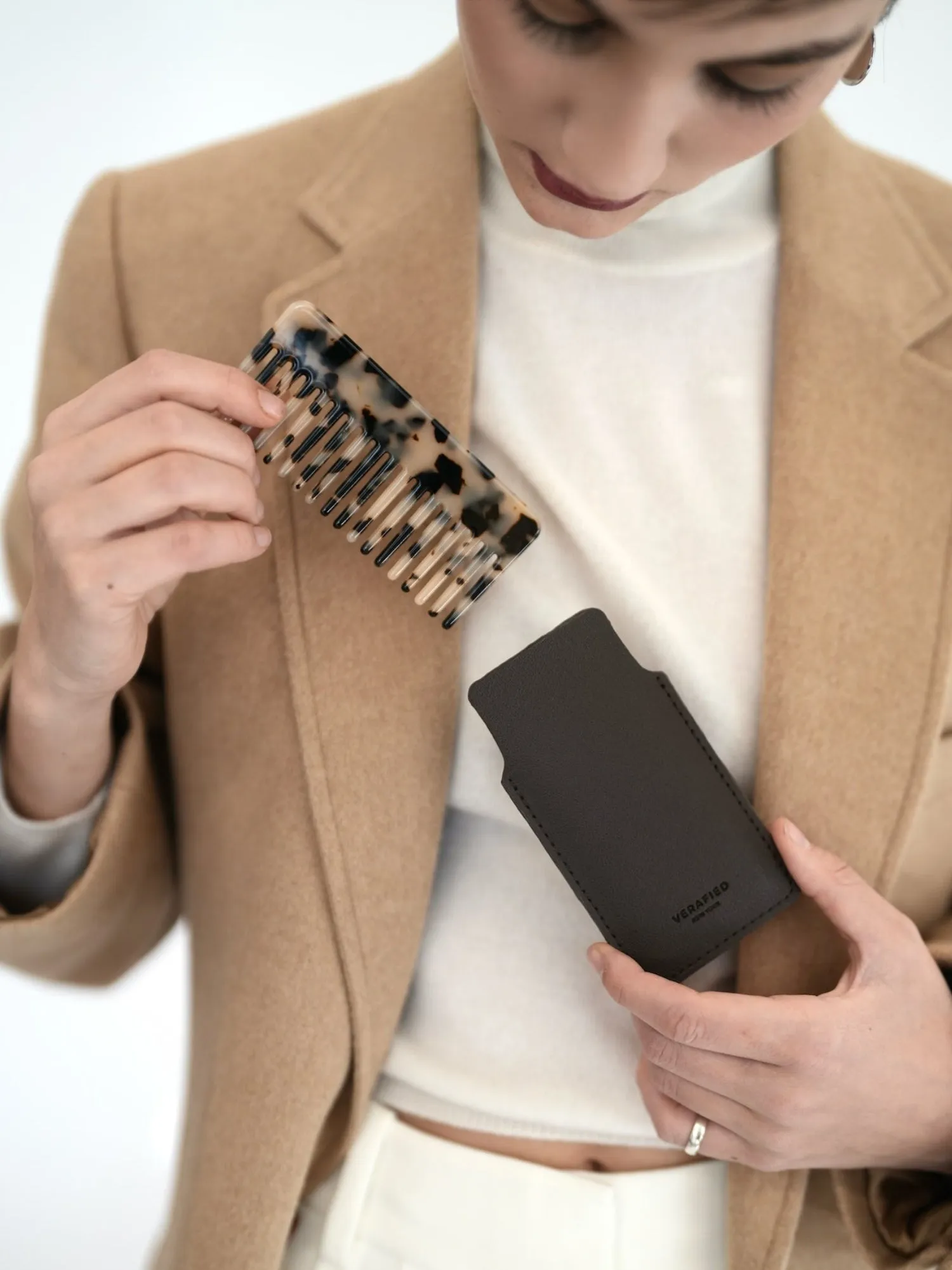 Espresso Hair Comb with Case