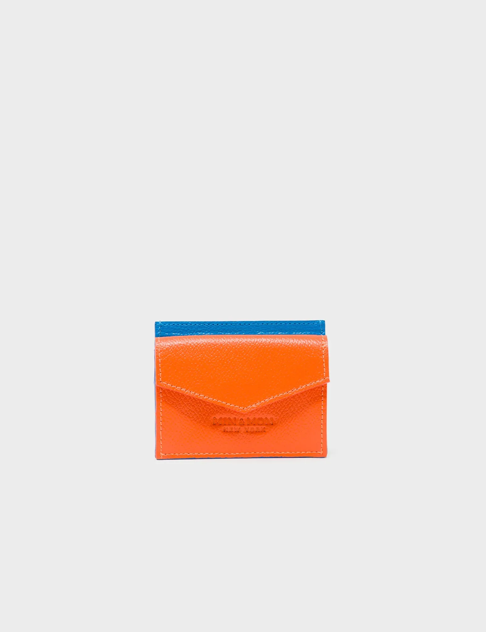 Felix Ibiza Blue Leather Cardholder - All Over Eyes Embroidery