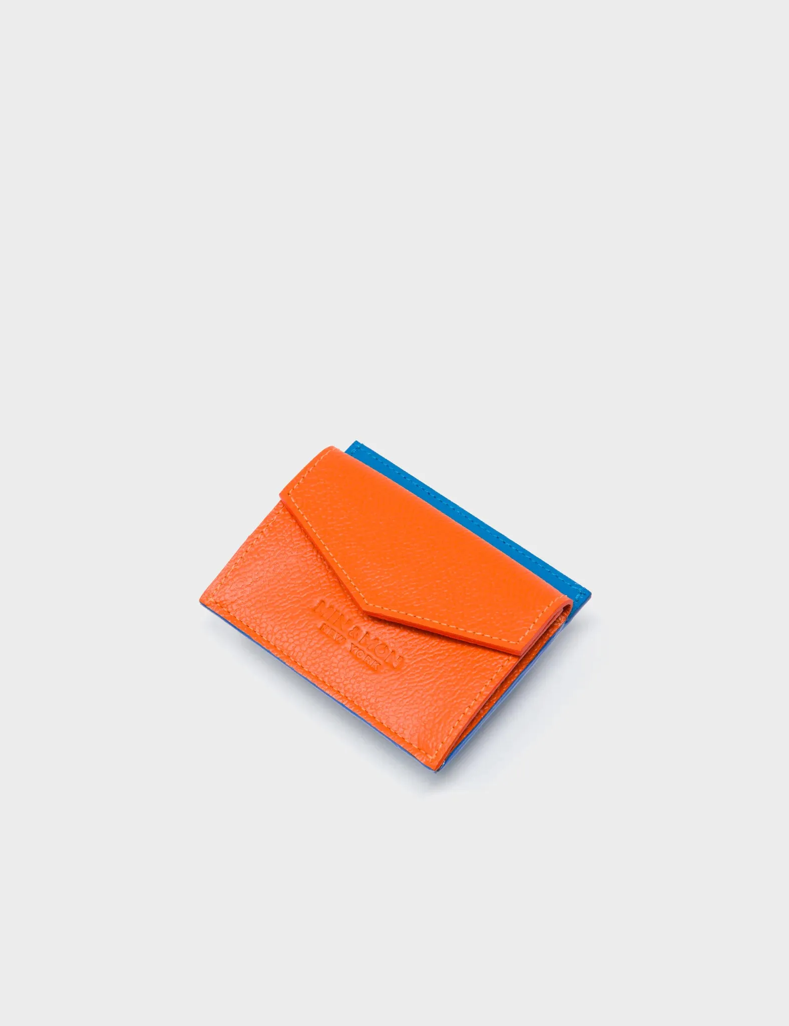 Felix Ibiza Blue Leather Cardholder - All Over Eyes Embroidery