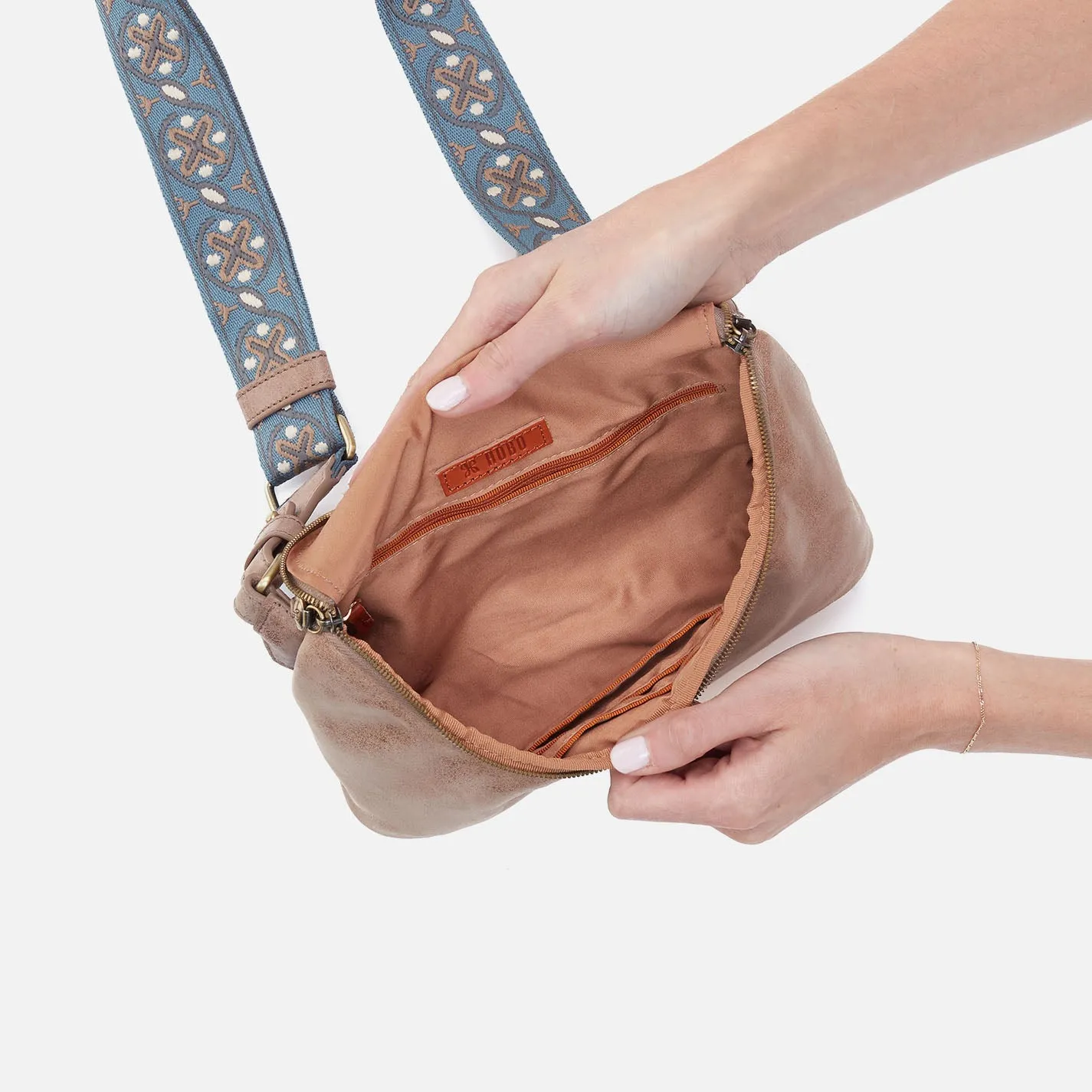 Fern Large Belt Bag In Buffed Leather - Hazel