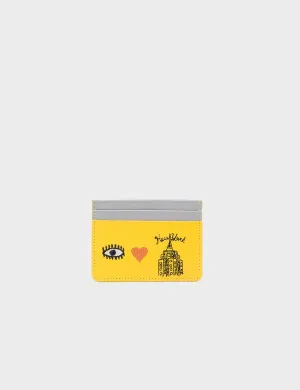 Filium Balloon Yellow Leather Cardholder - Eye Love New York Embroidery