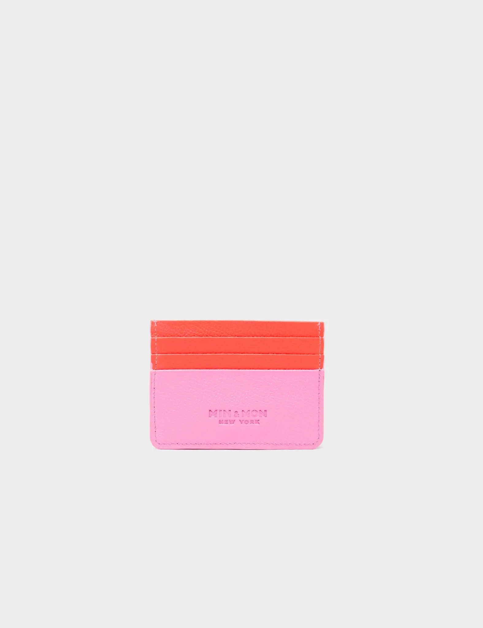 Filium Bubblegum Pink Leather Cardholder - Eye Love New York Embroidery