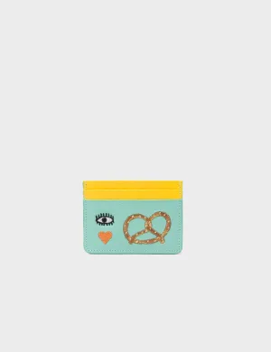 Filium Oceanic Green Leather Cardholder - Eye Love New York Embroidery