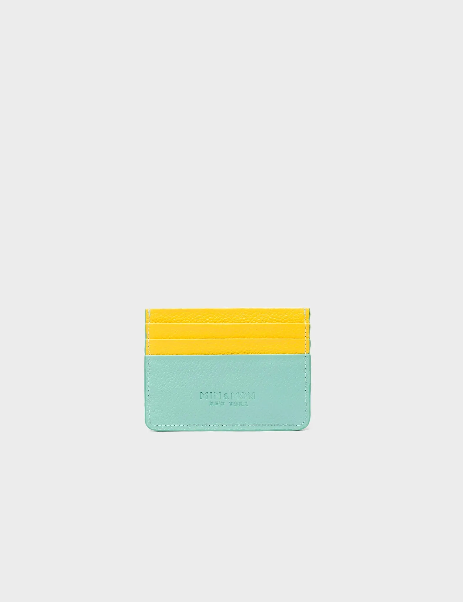 Filium Oceanic Green Leather Cardholder - Eye Love New York Embroidery
