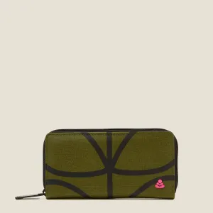 Forget Me Not Wallet - Giant Linear Stem Olive