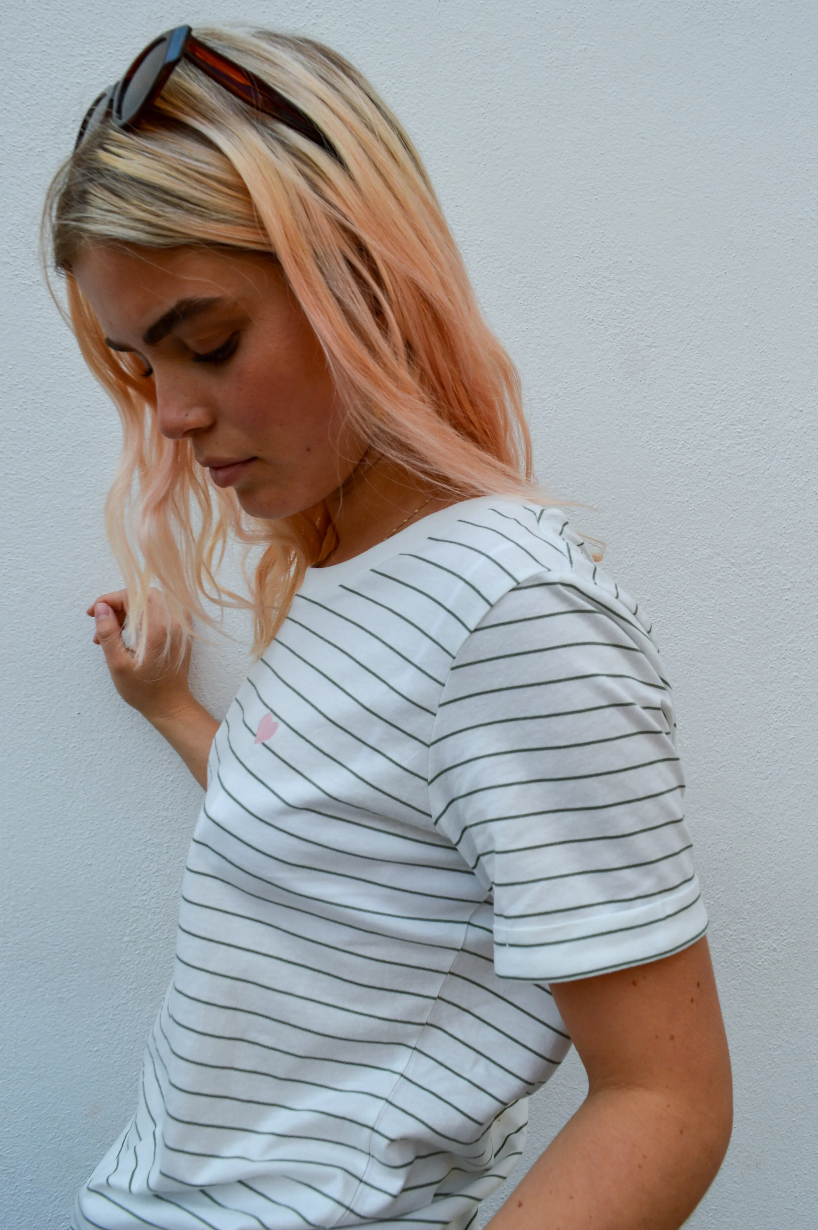Fransa Amora Agave Stripe Tee