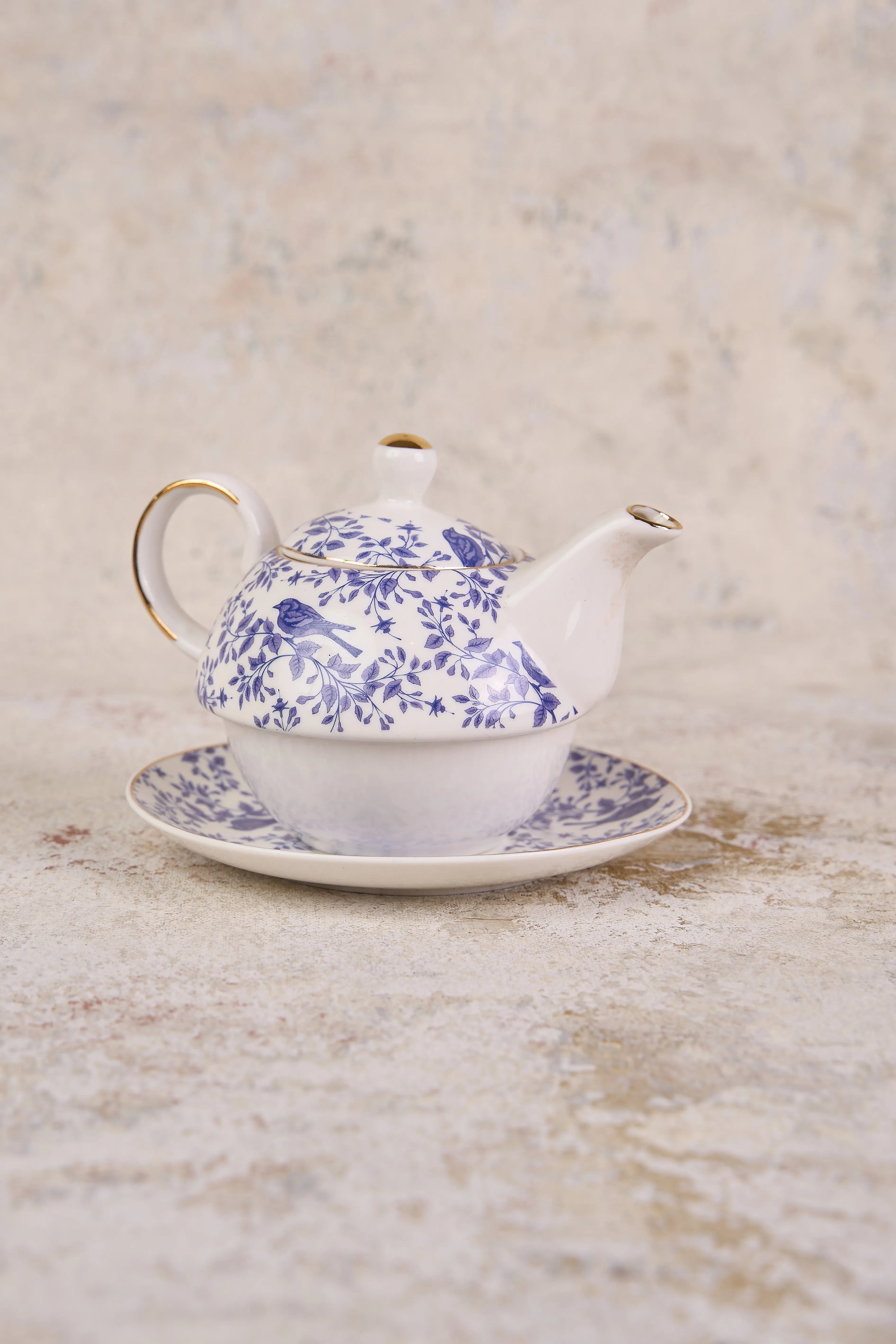 French Blue Bird Tea For One