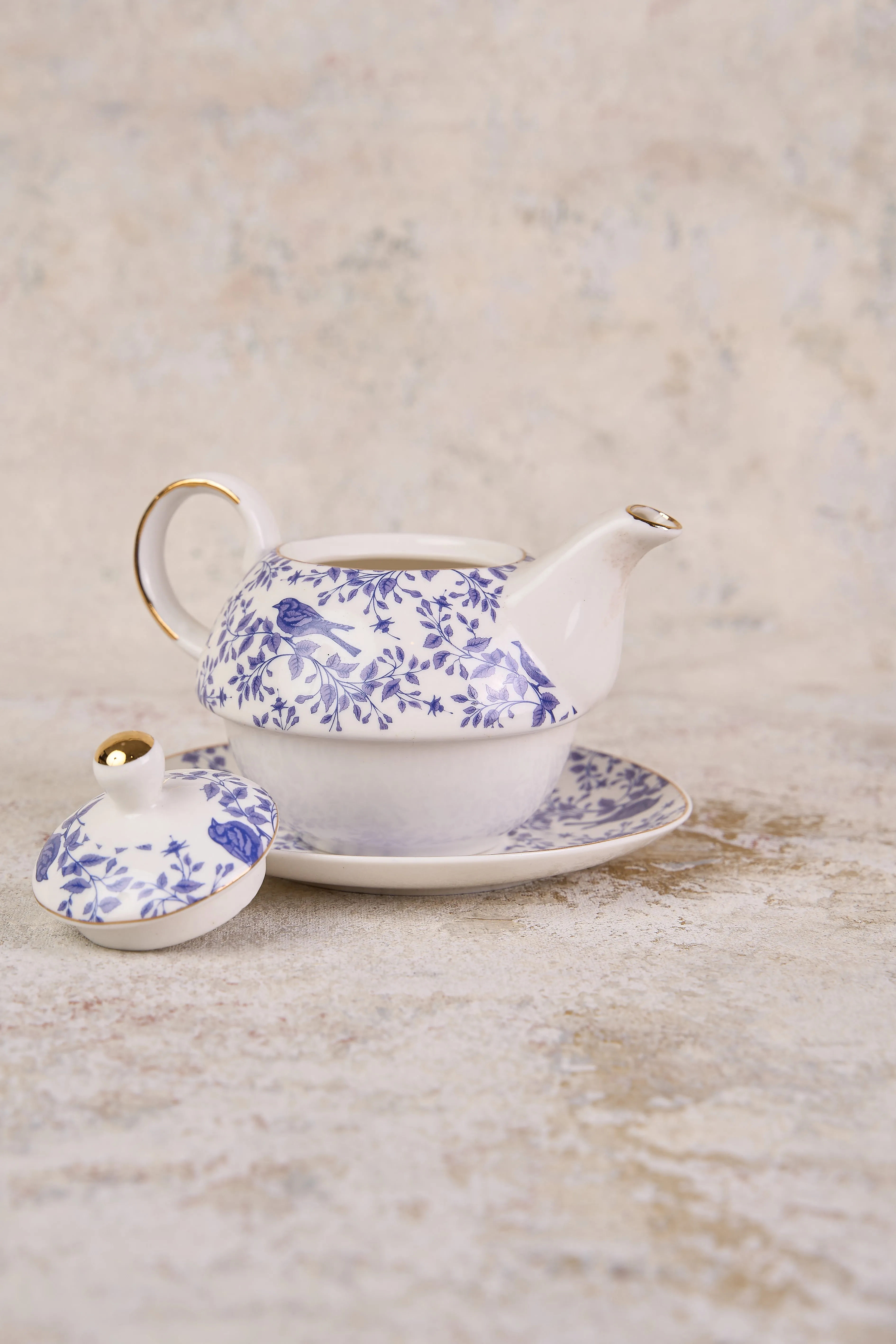 French Blue Bird Tea For One