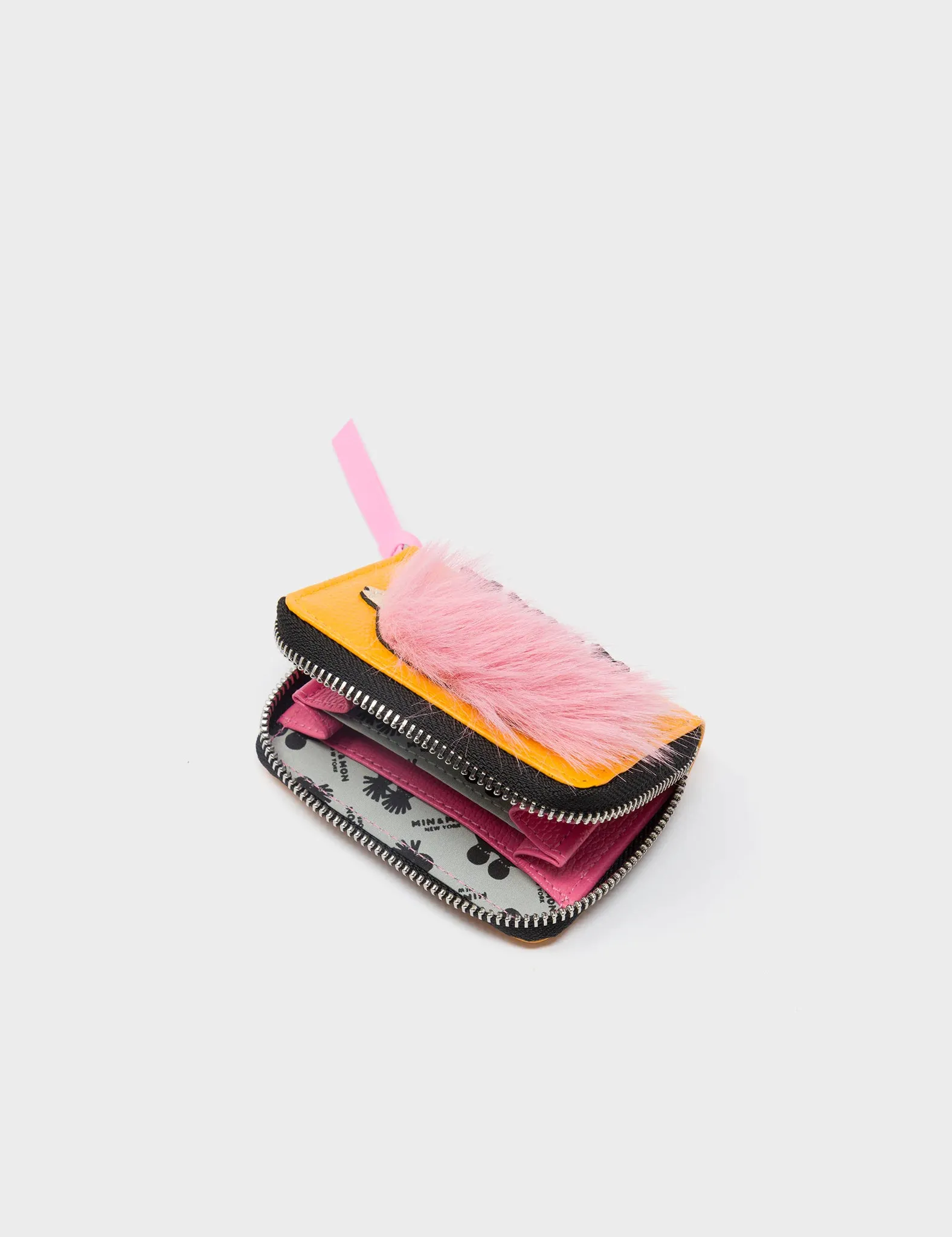 Frodo Marigold Leather Zip Around Wallet - Wolf In Heels Applique