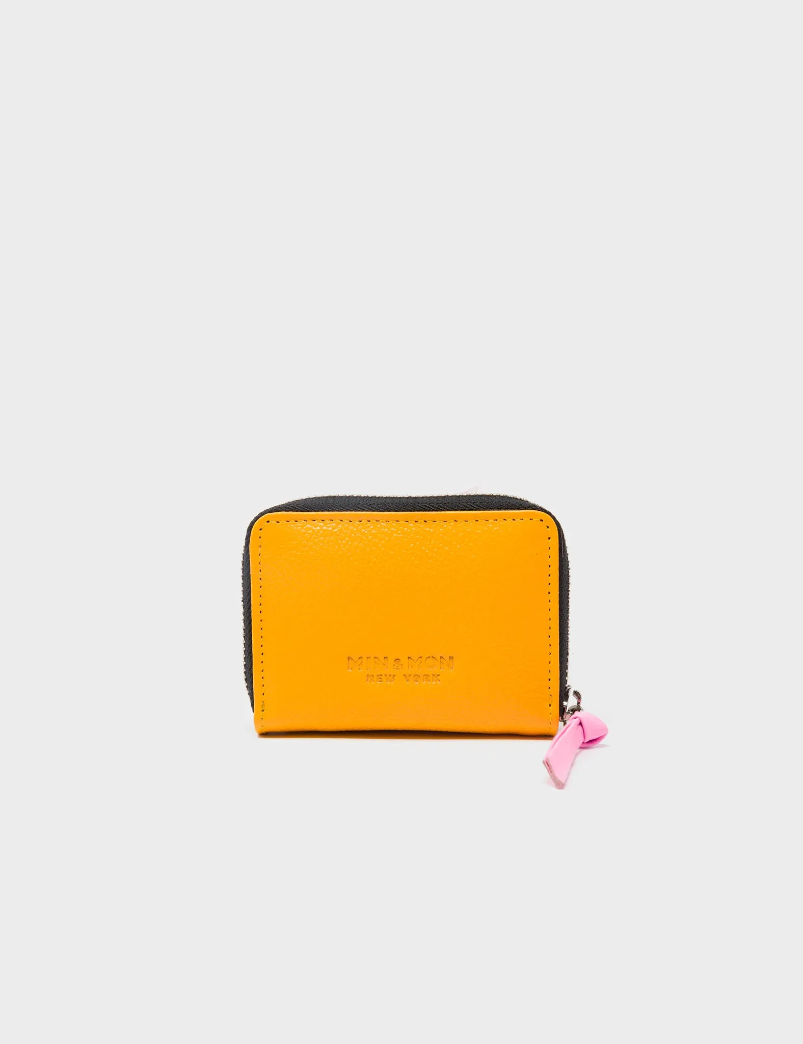 Frodo Marigold Leather Zip Around Wallet - Wolf In Heels Applique