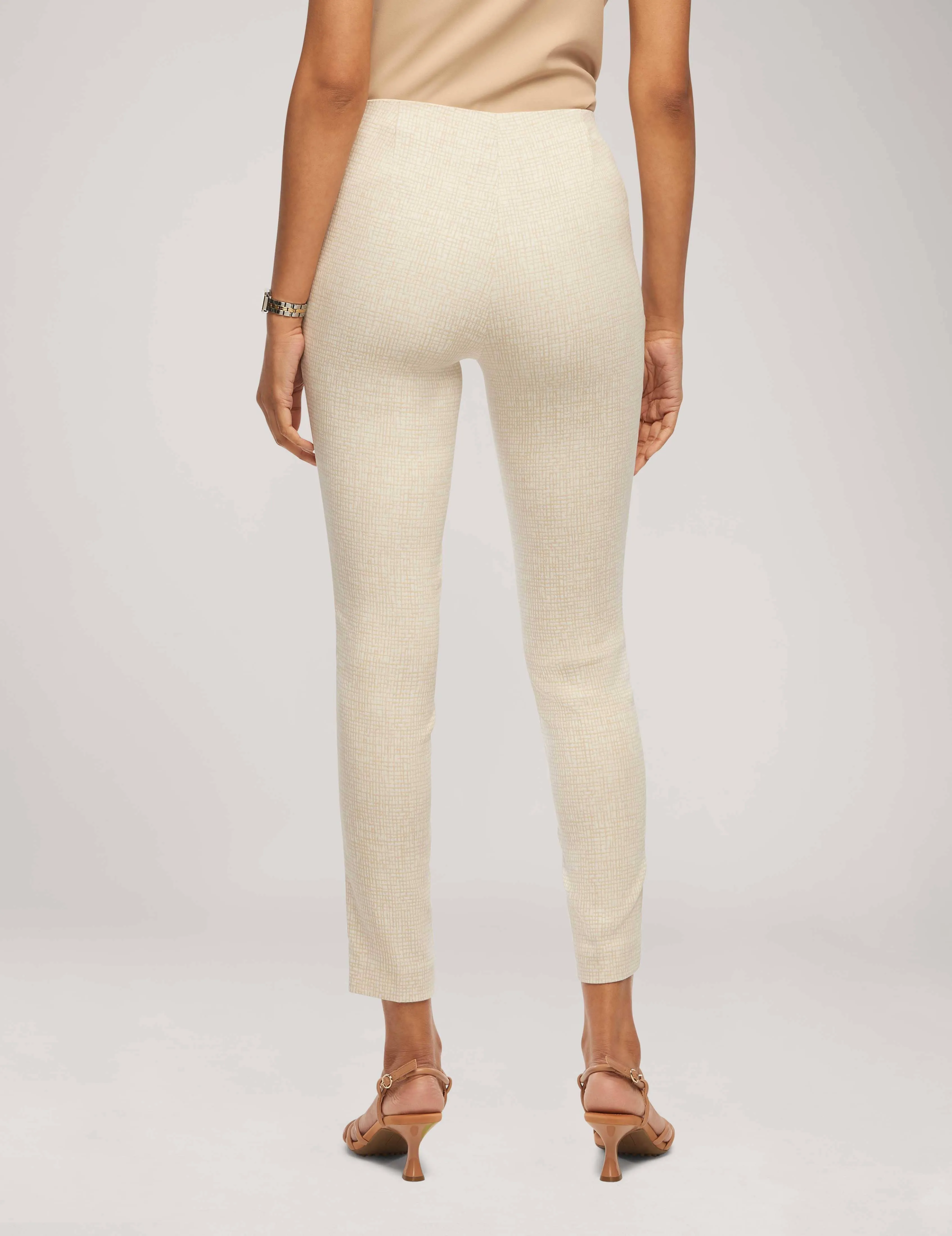 Grid Tech Stretch Pull On Hollywood Waist Slim Ankle- Sale