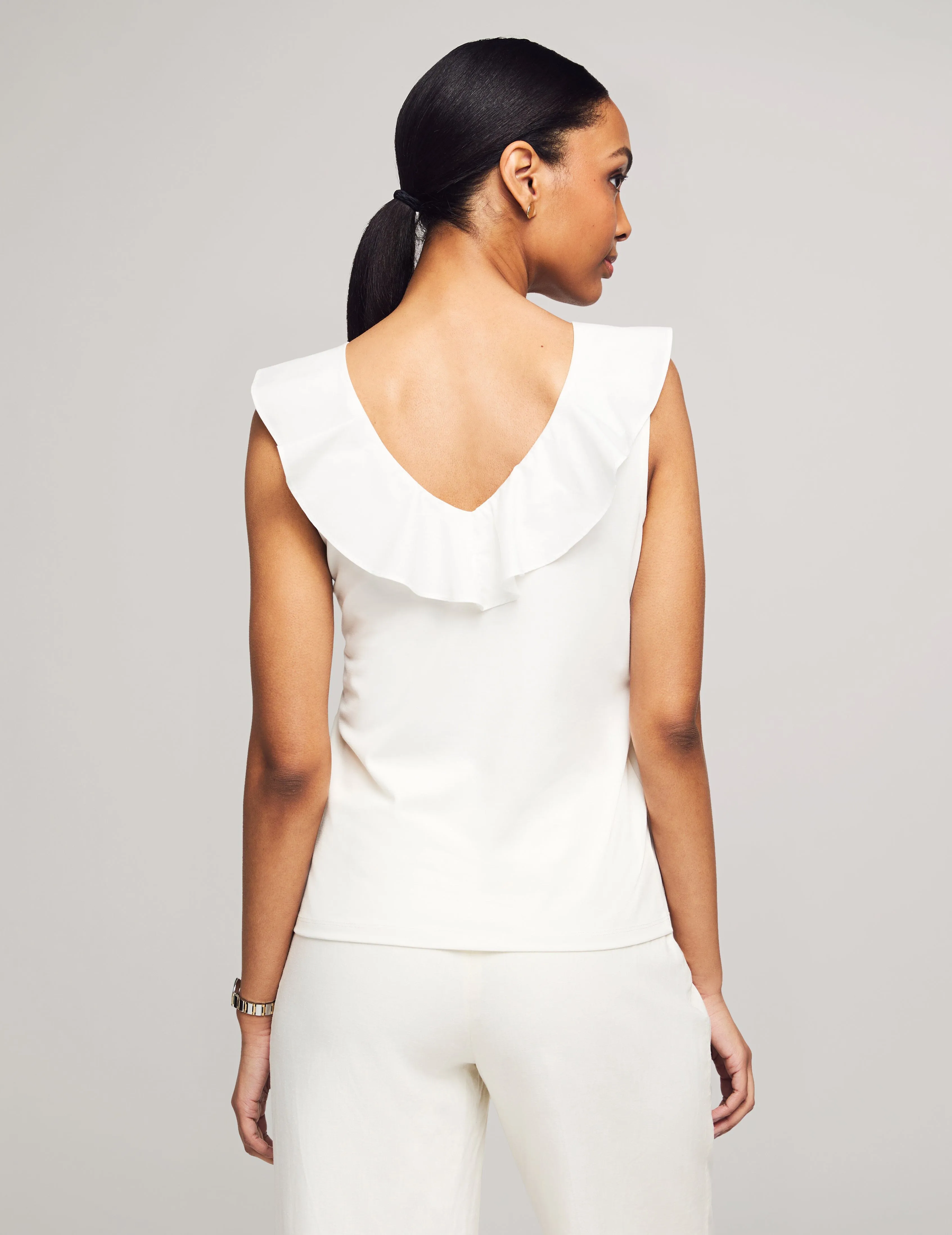 Harmony Woven Combo Flounce Top- Sale