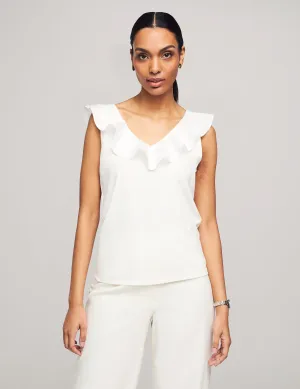 Harmony Woven Combo Flounce Top- Sale