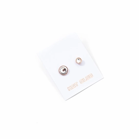 Hat Club Rose Gold Diamond Studs Pin - Rose Gold