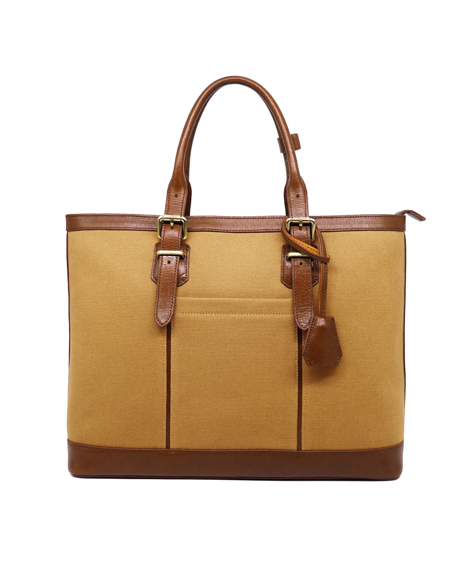 Heavy-Weight Canvas Traveller Tote (Sand/ Cognac)