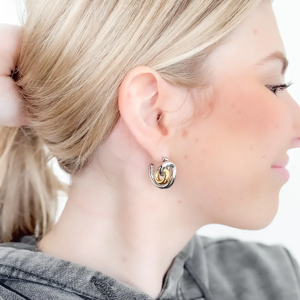 Hillary Two Tone Hoops