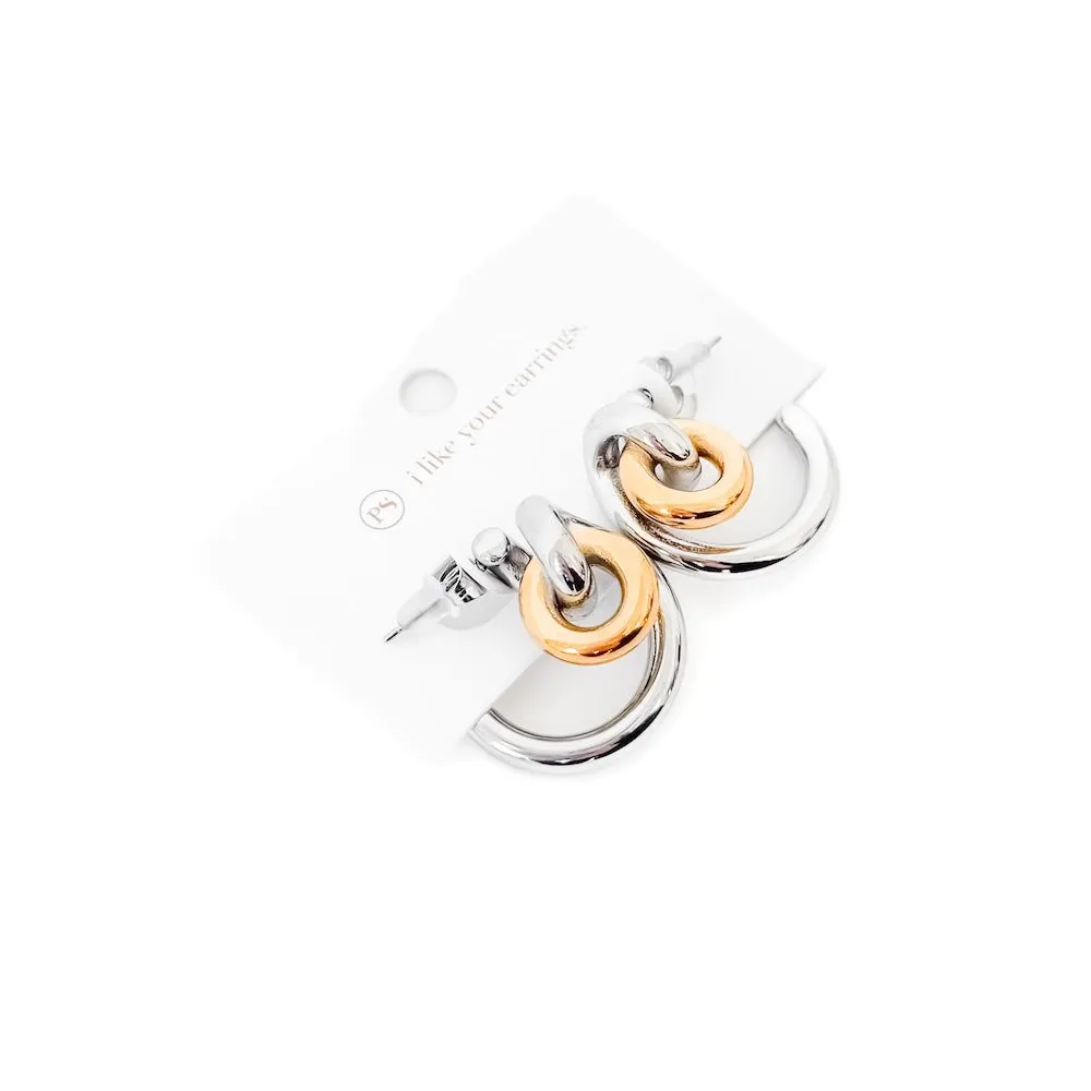Hillary Two Tone Hoops