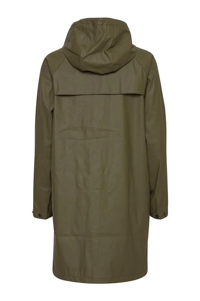 ICHI Tazi Klamata Green Raincoat
