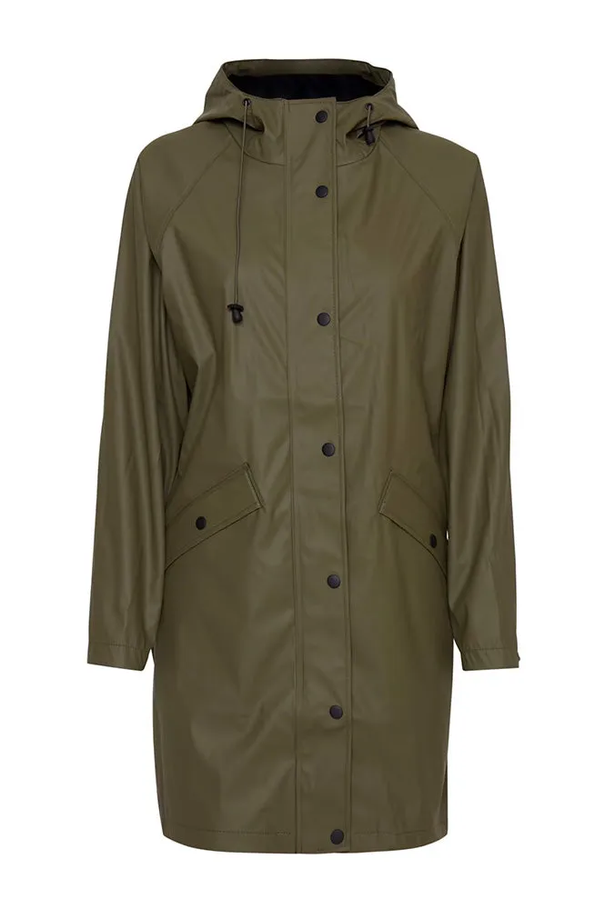 ICHI Tazi Klamata Green Raincoat