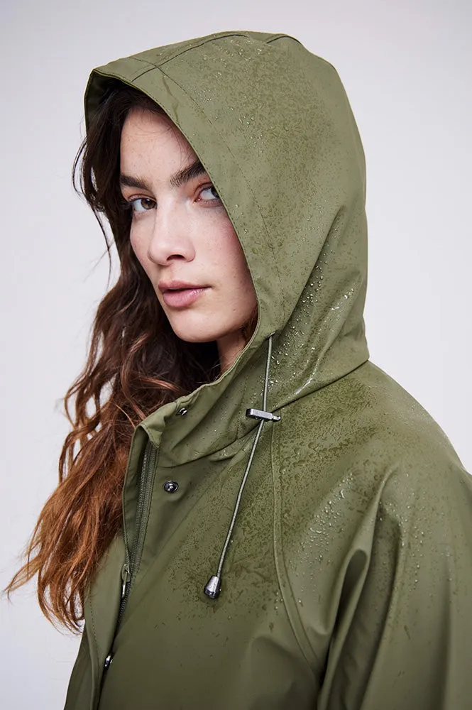 ICHI Tazi Klamata Green Raincoat