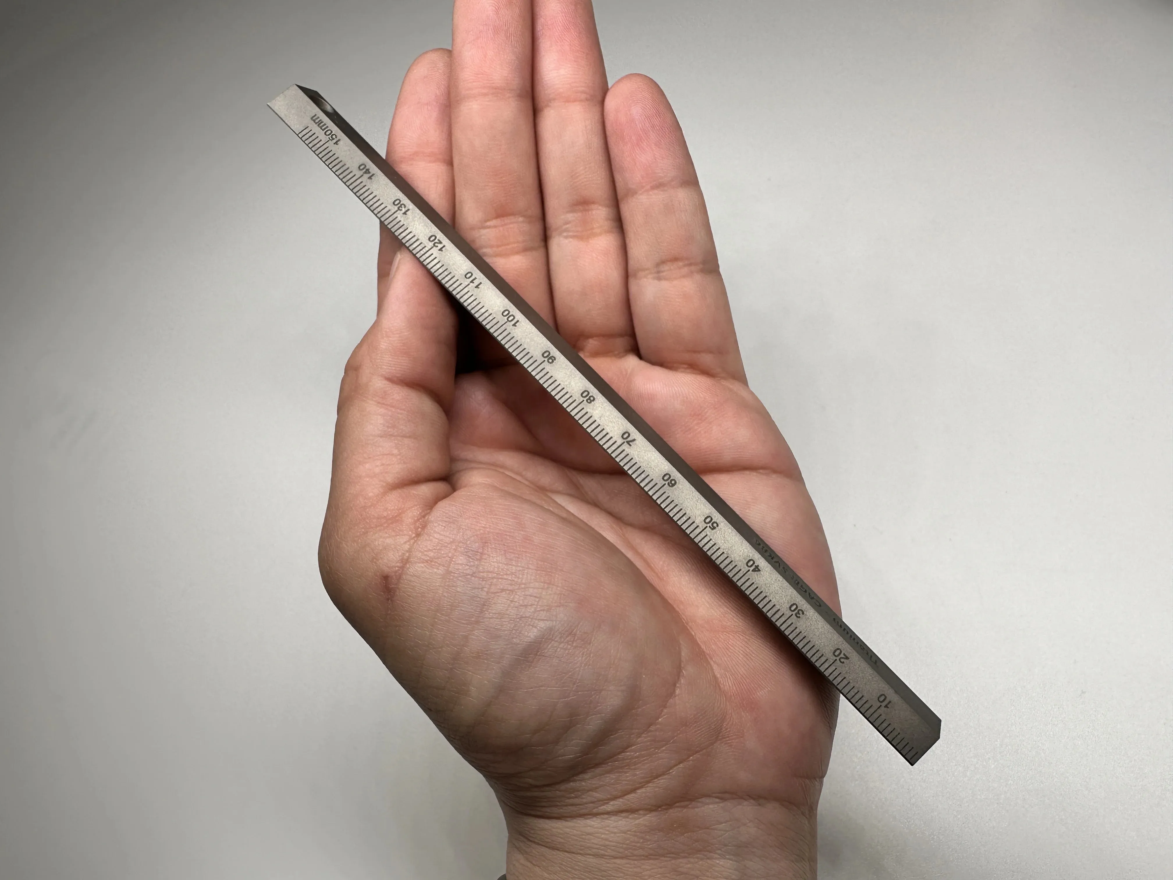 Indestructible Machined Titanium Precision 6 Inch / 15CM Ruler With Decimal Chart