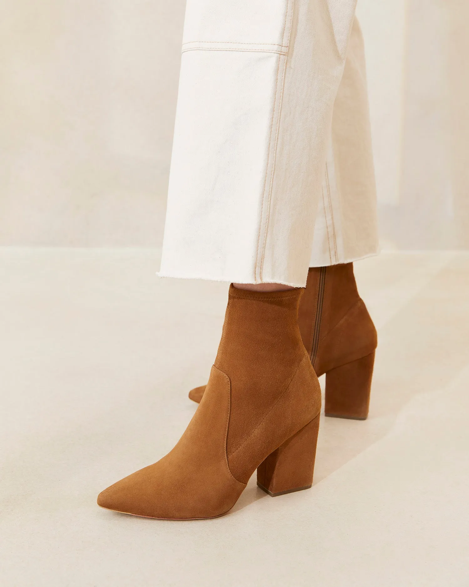 Isla Cacao Suede Slim Ankle Bootie