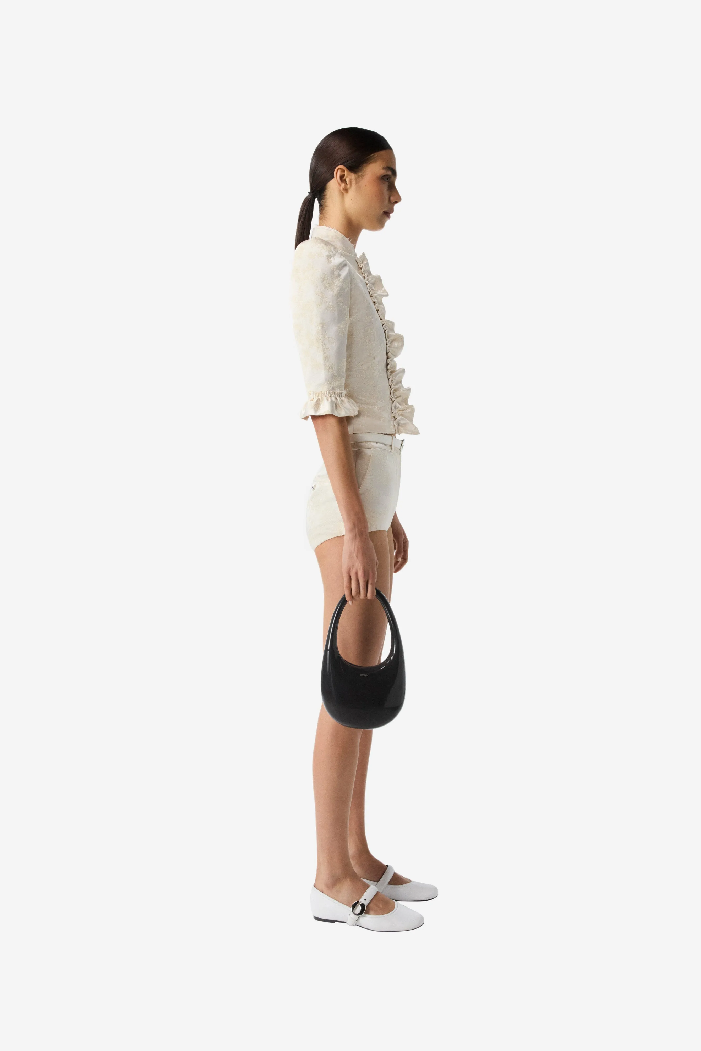Jacquard Slim-Fit Pleated Jacket