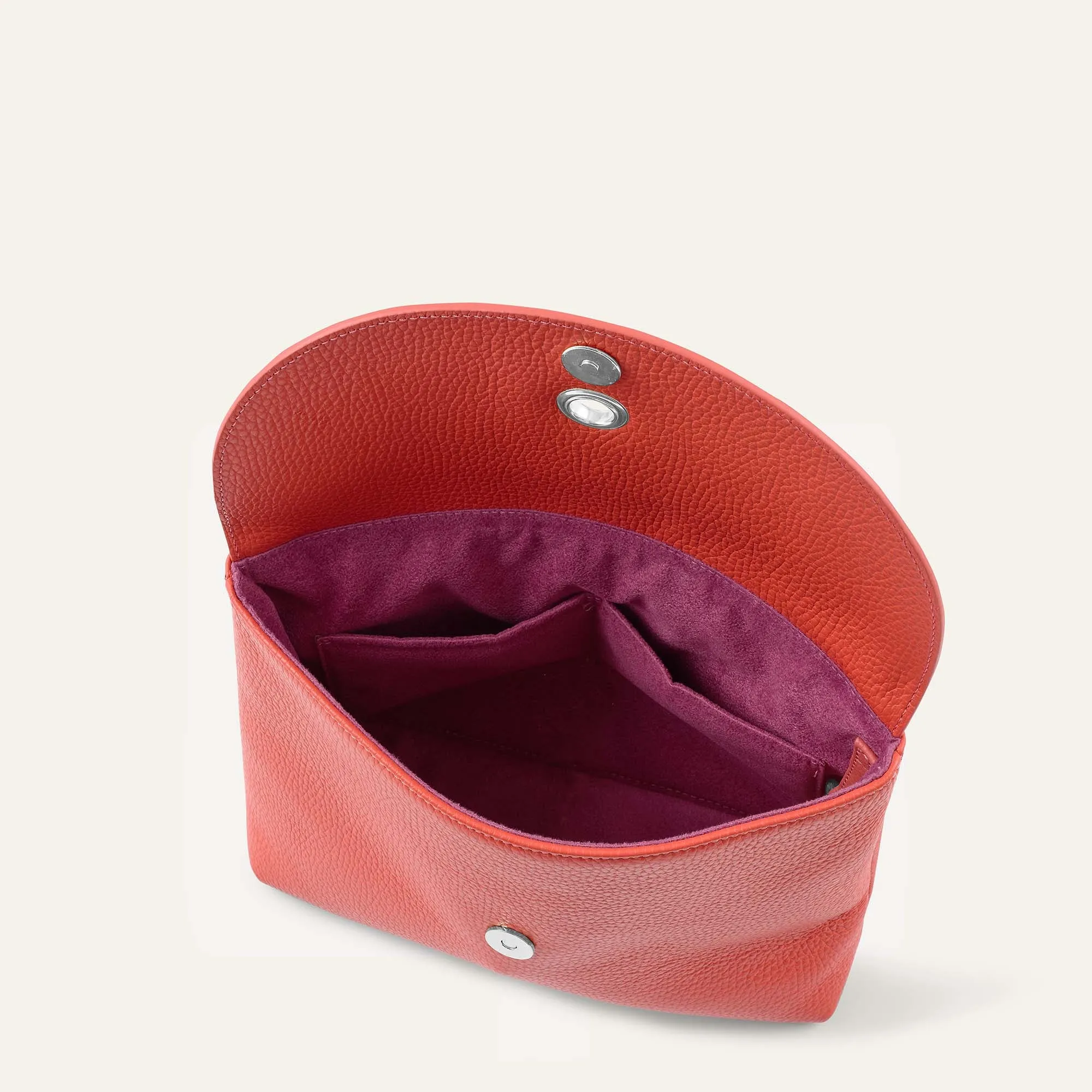 Jasmine Crossbody | Coral with Silver hardware