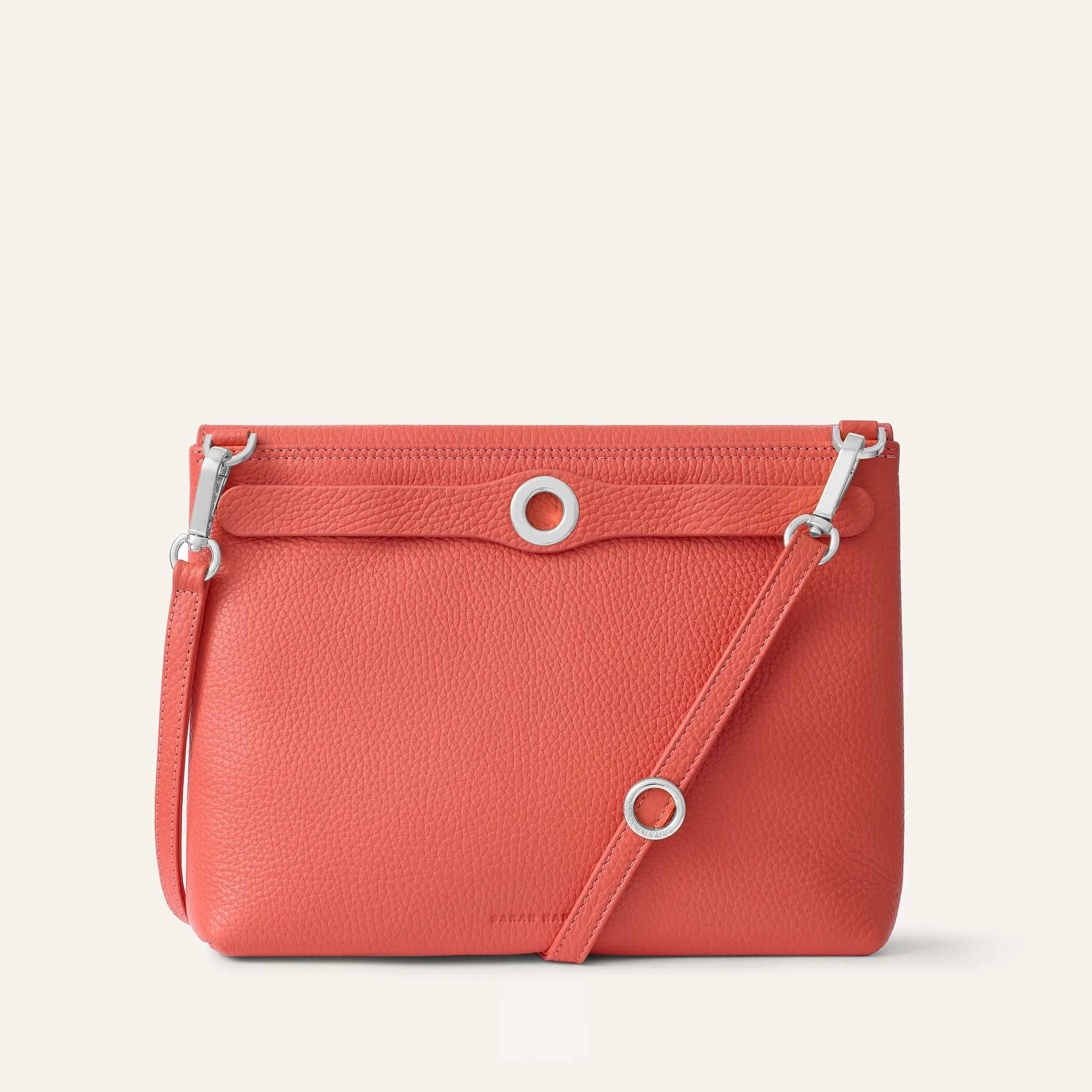 Jasmine Crossbody | Coral with Silver hardware