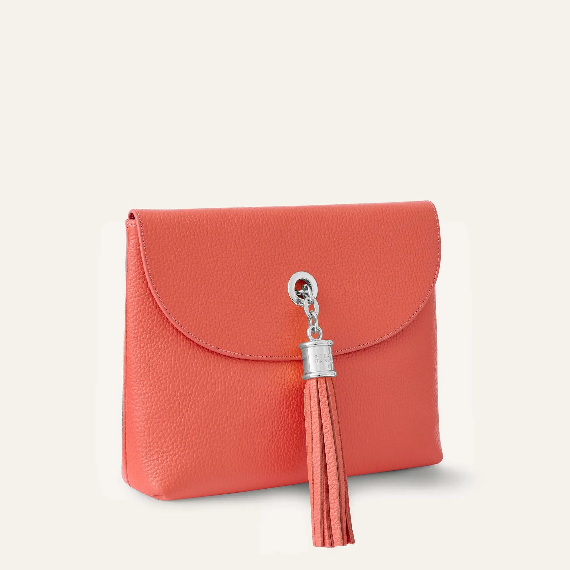 Jasmine Crossbody | Coral with Silver hardware