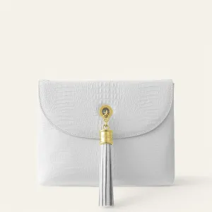 Jasmine Crossbody | White Gator with Gold hardware