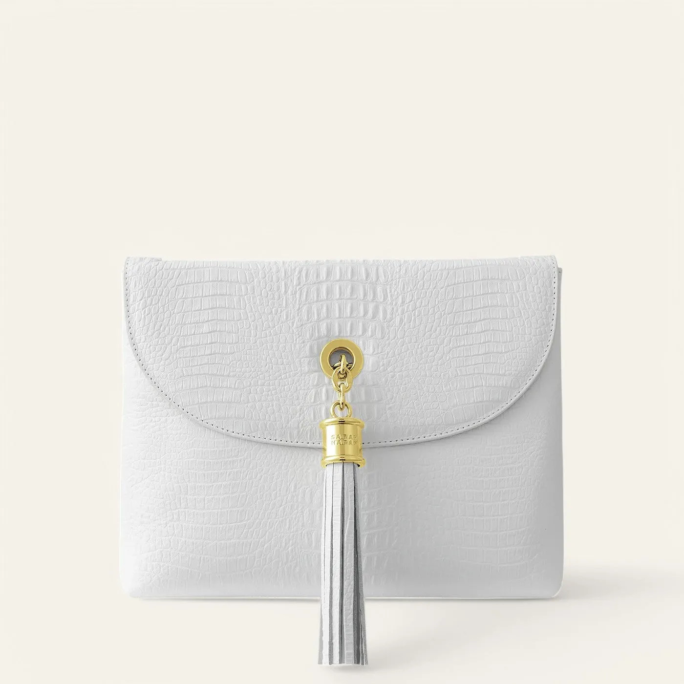 Jasmine Crossbody | White Gator with Gold hardware