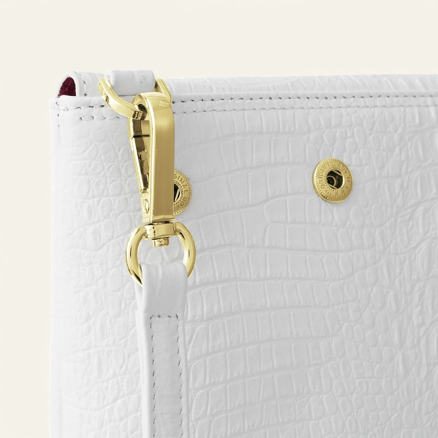 Jasmine Crossbody | White Gator with Gold hardware