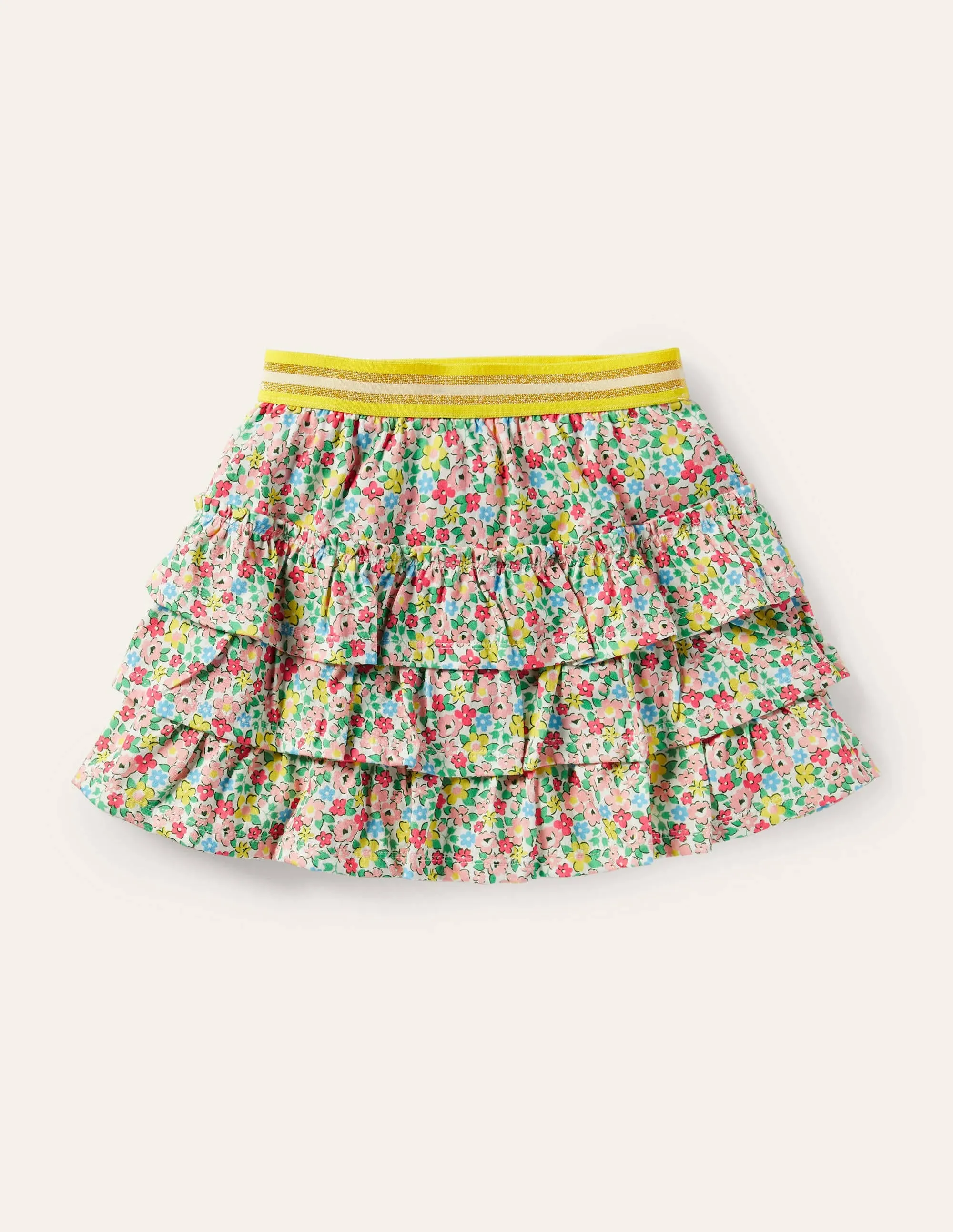 Jersey Ruffle Skort-Multi Spring Floral