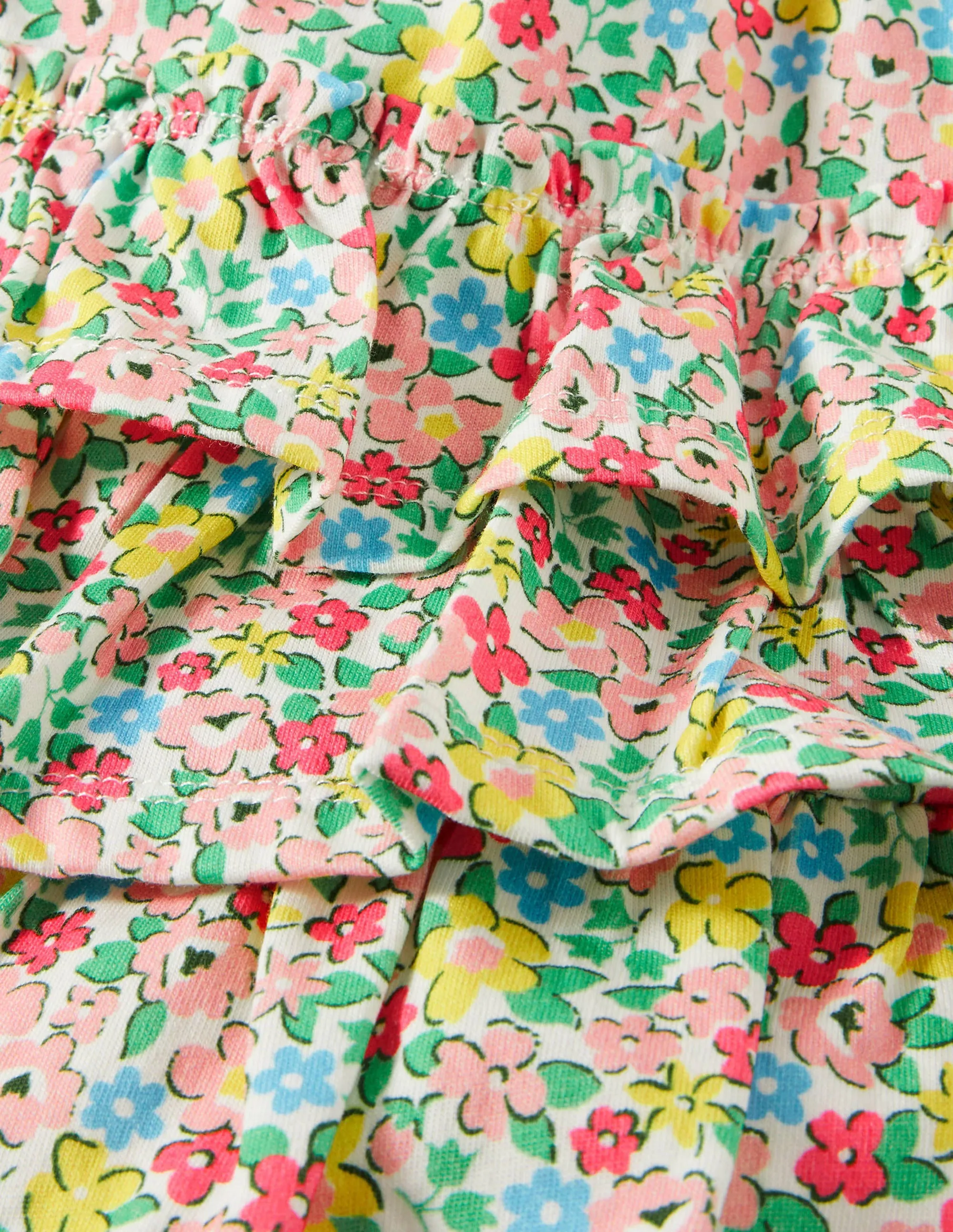 Jersey Ruffle Skort-Multi Spring Floral