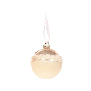 JLINE Xmas Glass Ornament Ballbox Set 8cm 6 pcs -  Matte/Shiny Light Pink