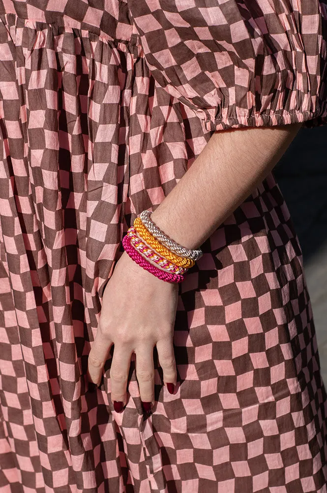 Kknekki Ochre And Pink Hair Ties