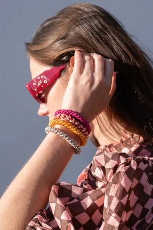 Kknekki Ochre And Pink Hair Ties